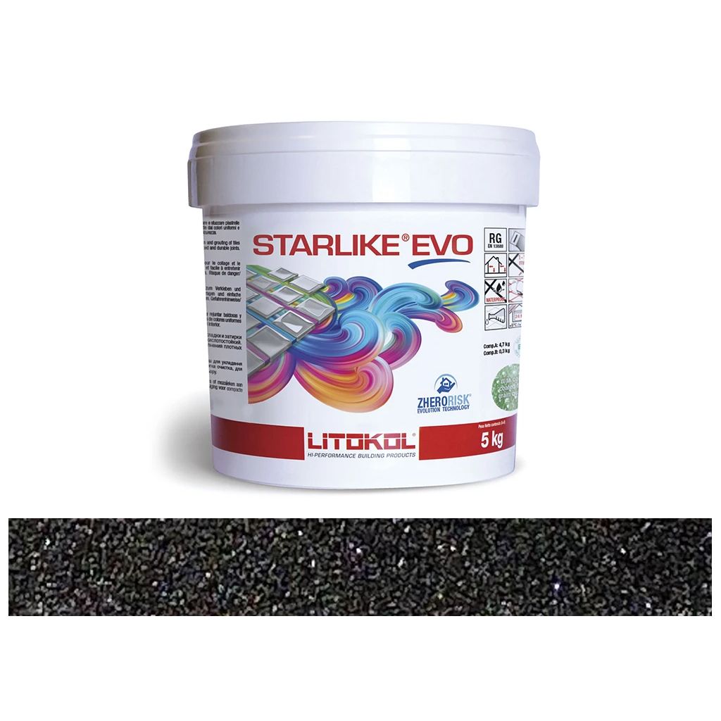 5 kg LITOKOL STARLIKE EVO Nero Carbonio fekete epoxy fugázó