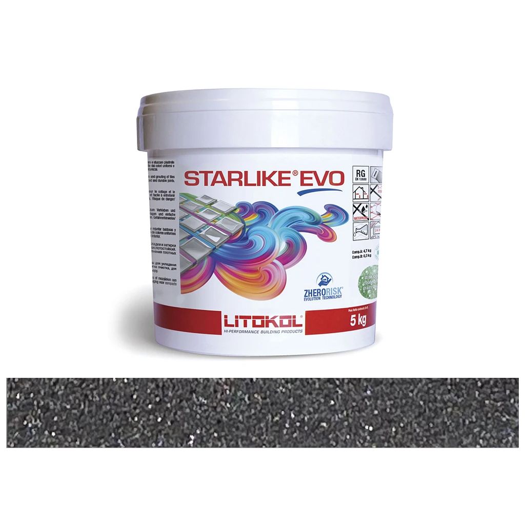 LITOKOL STARLIKE EVO Nero Grafite szürke epoxy gyanta fugázó