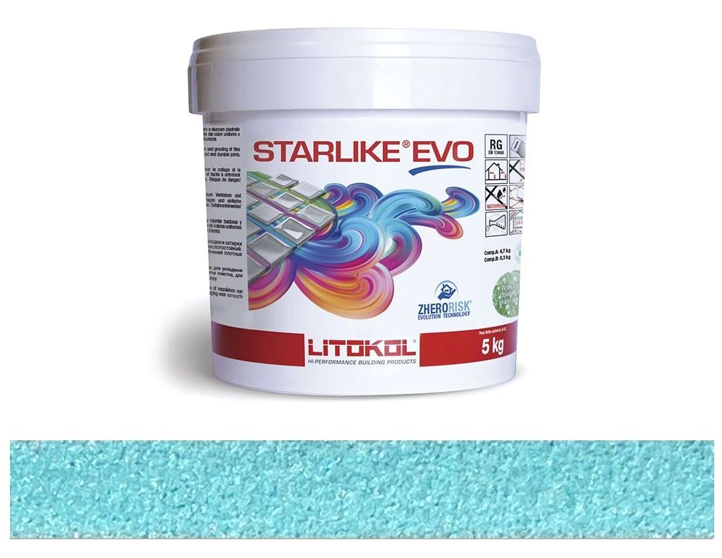 LITOKOL STARLIKE EVO Azzurro Caraibi Azúr Kék epoxy gyanta fugázó