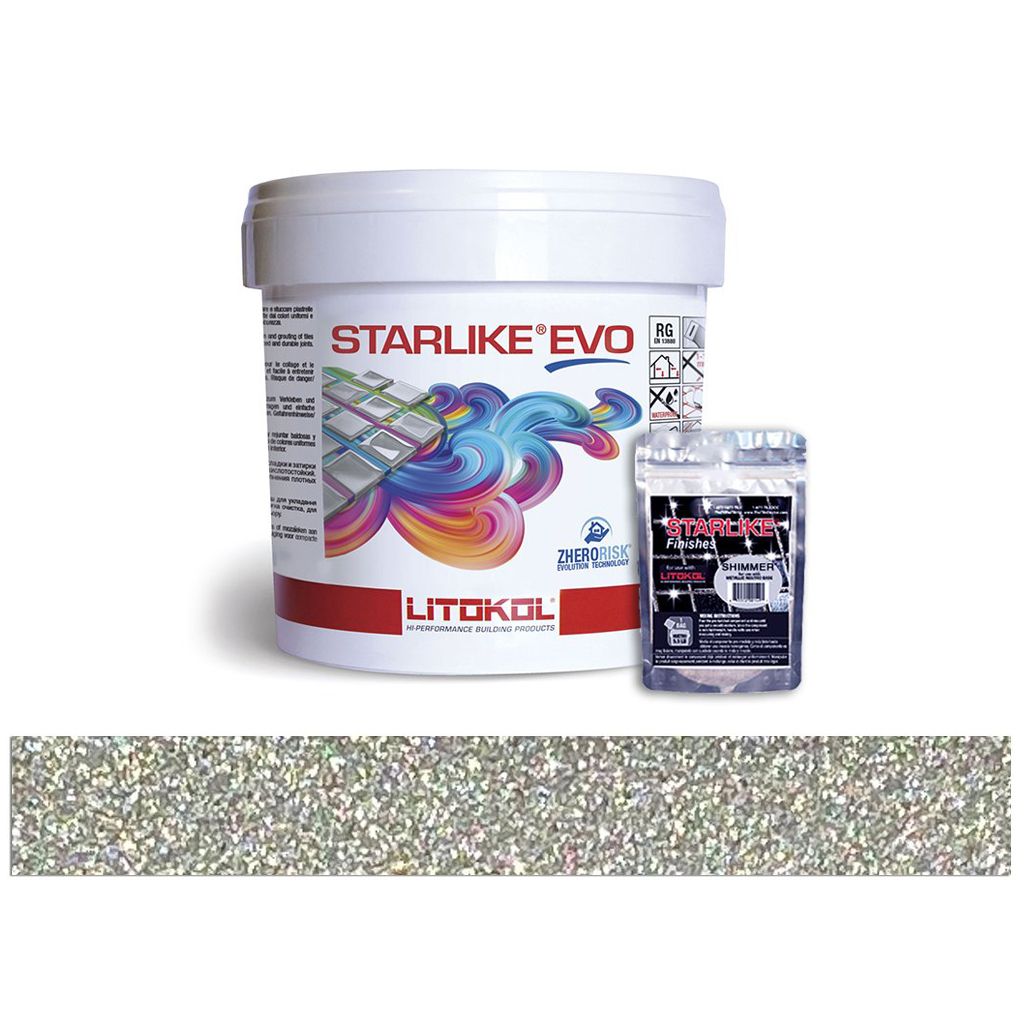 5 kg LITOKOL STARLIKE EVO METALLIC Platinum Ezüst glitter epoxy gyanta